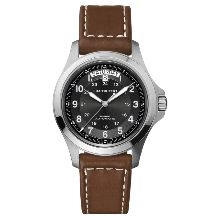 Montre Khaki Field King Auto - Hommes - 40mm - Noir/Acier inoxydable