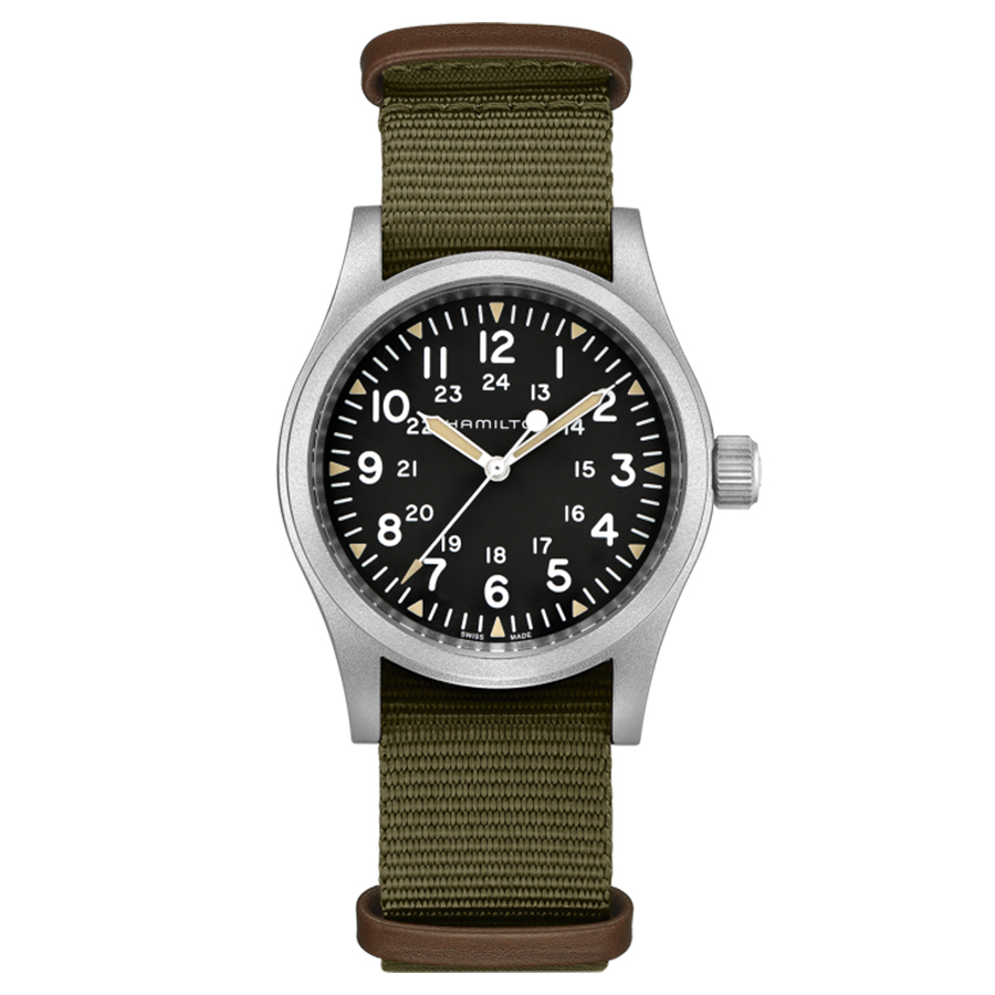 Montre mécanique Khaki Field - Hommes - 38 mm - noir/acier inoxydable