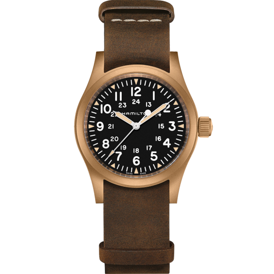 Montre mécanique Khaki Field Bronze - Hommes - 38mm - Noir/bronze