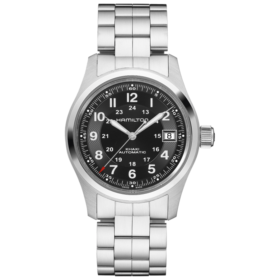 Montre automatique Khaki Field Auto - Hommes - 38mm - Noir/Acier inoxydable