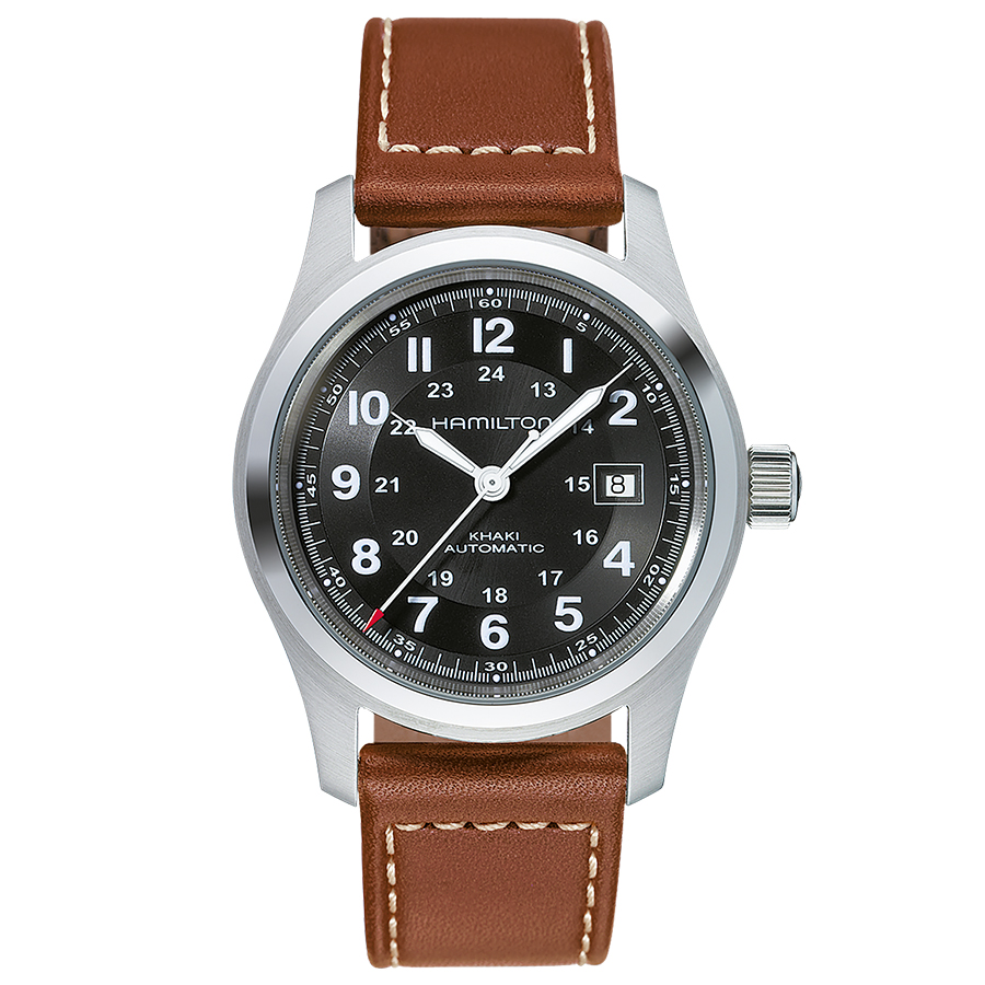 Montre automatique Khaki Field - Hommes - 42mm - Noir/Acier inoxydable