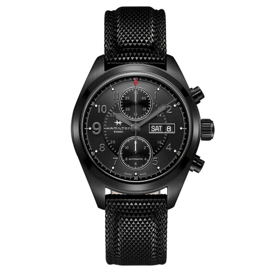 Khaki Field Auto Chrono Watch - Men - 42mm - Black/Black