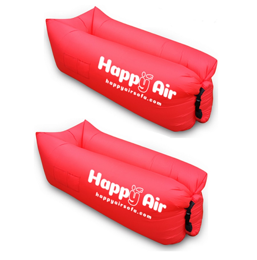 Set of 2 Portable Inflatable Sofas - Red
