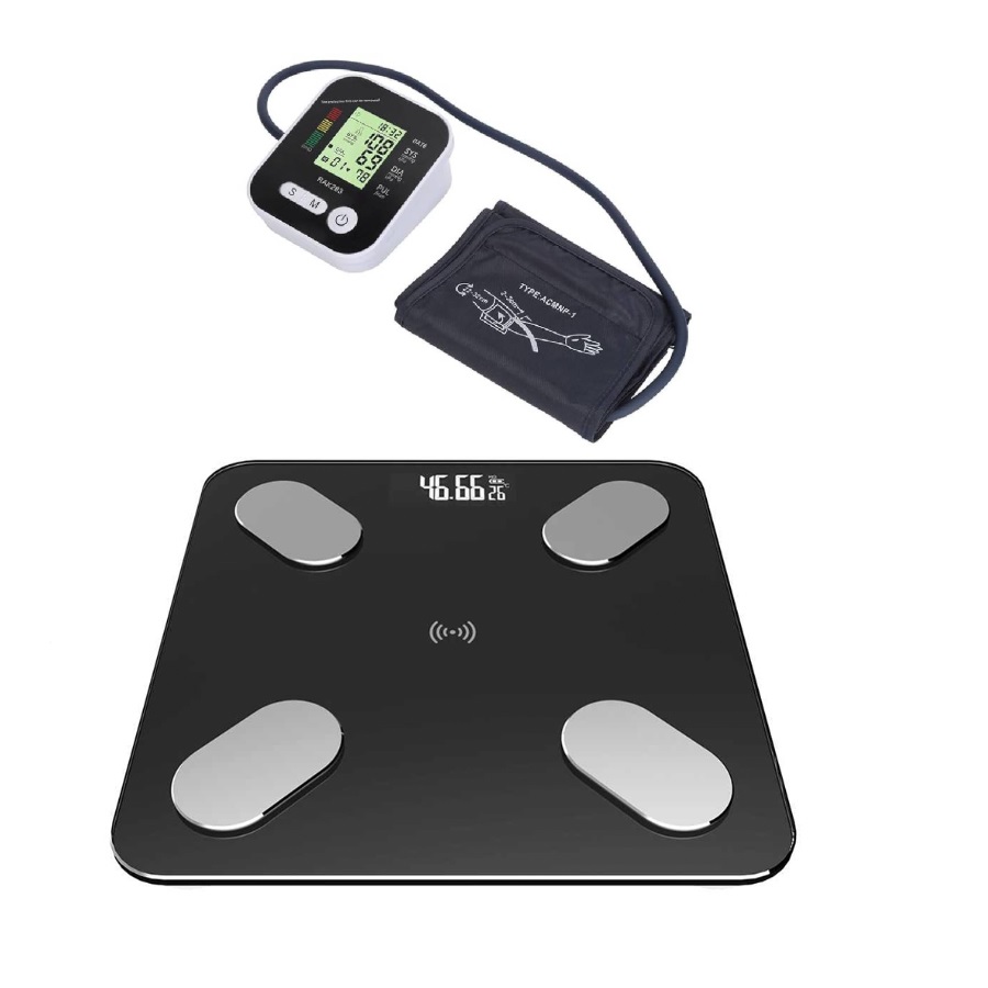 Smart Scale with Full-Automatic Arm Blood Pressure Monitor