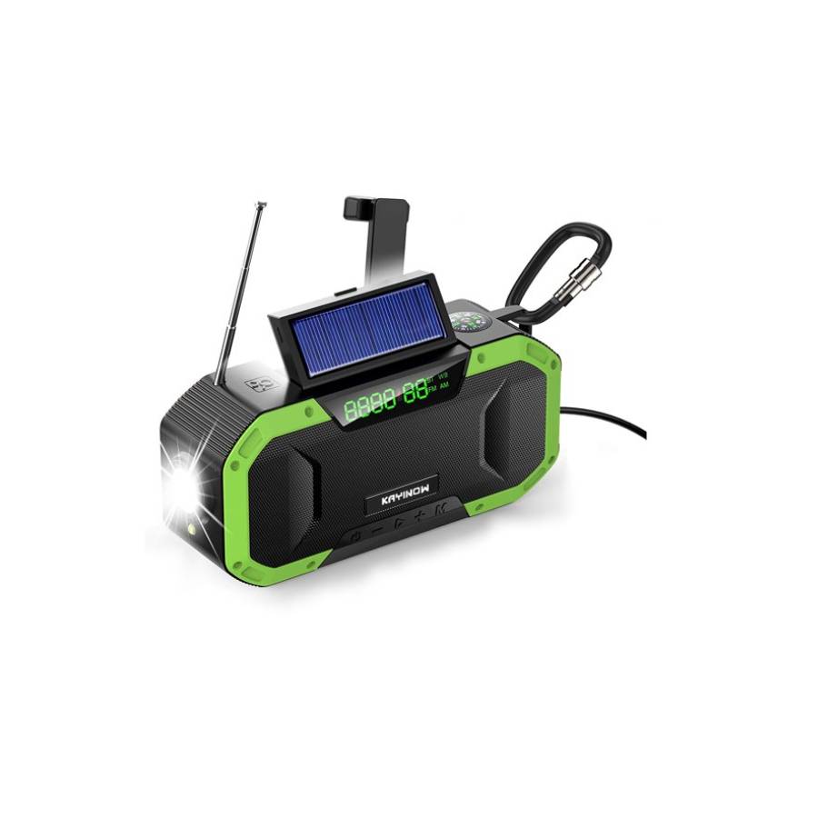 Radio d'urgence à manivelle avec haut-parleur Bluetooth