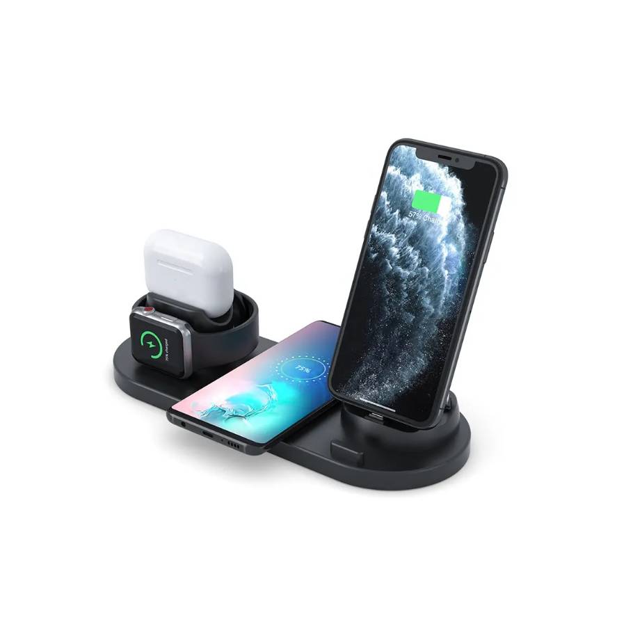 6 in 1 Multifunction Charging Stand - Black