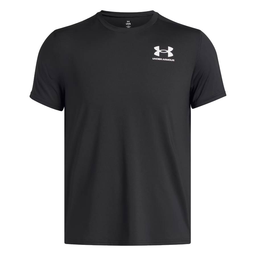 Haut manches courtes HeatGear Fitted - Hommes - Noir / Blanc - Très Grand