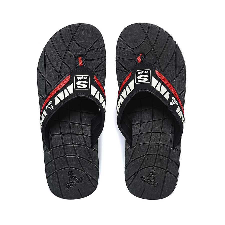 Mens Flip Flops - Black / Red - Size 11