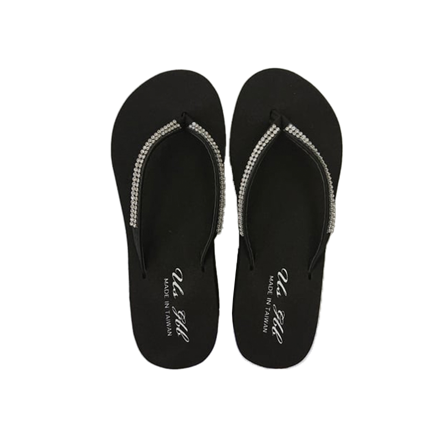 Womens Flip Flops - Black / White - Size 9