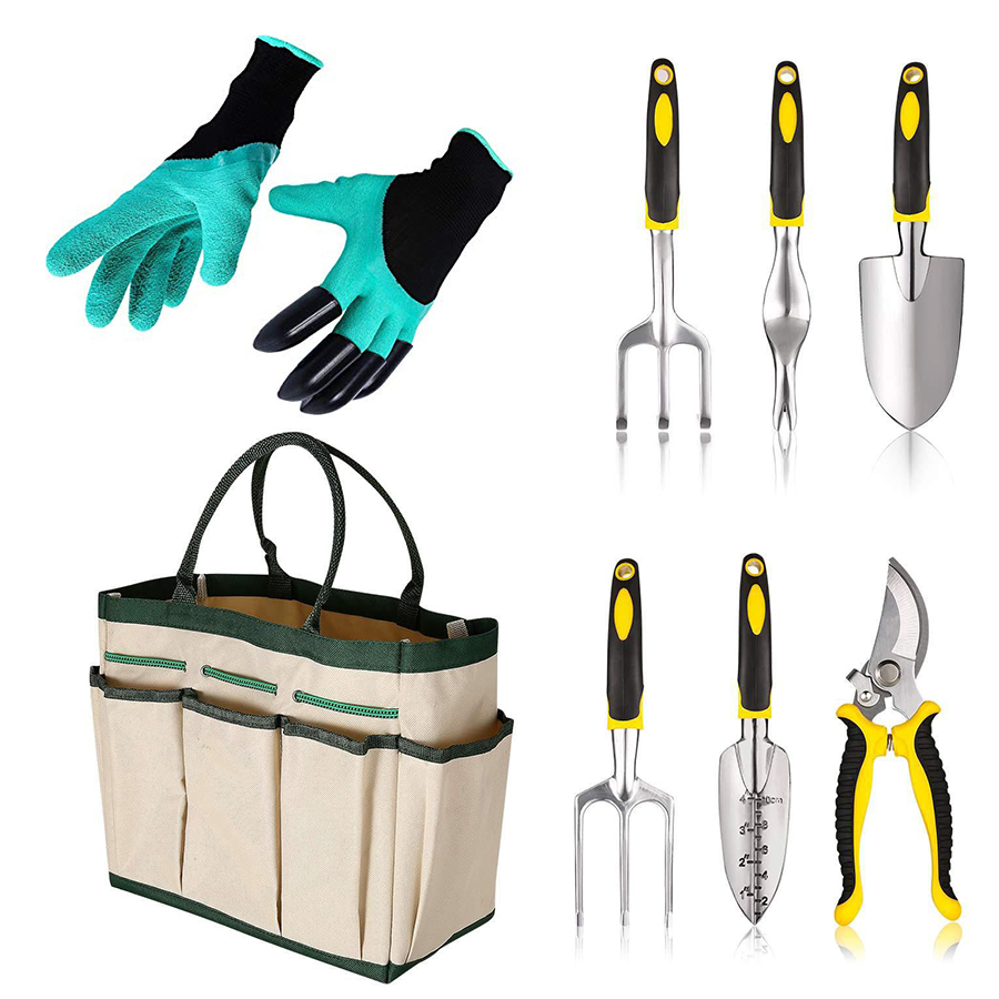 Gardening Kit with Tools, Gloves, and Bag