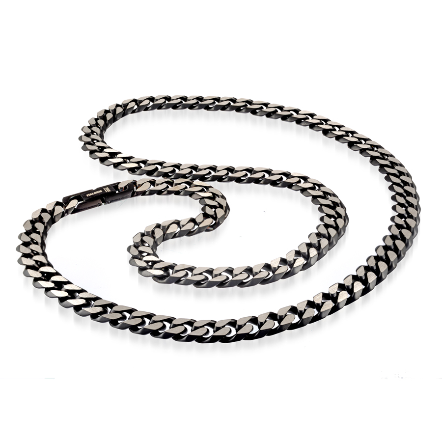 Black IP Stainless Steel 24" Necklace