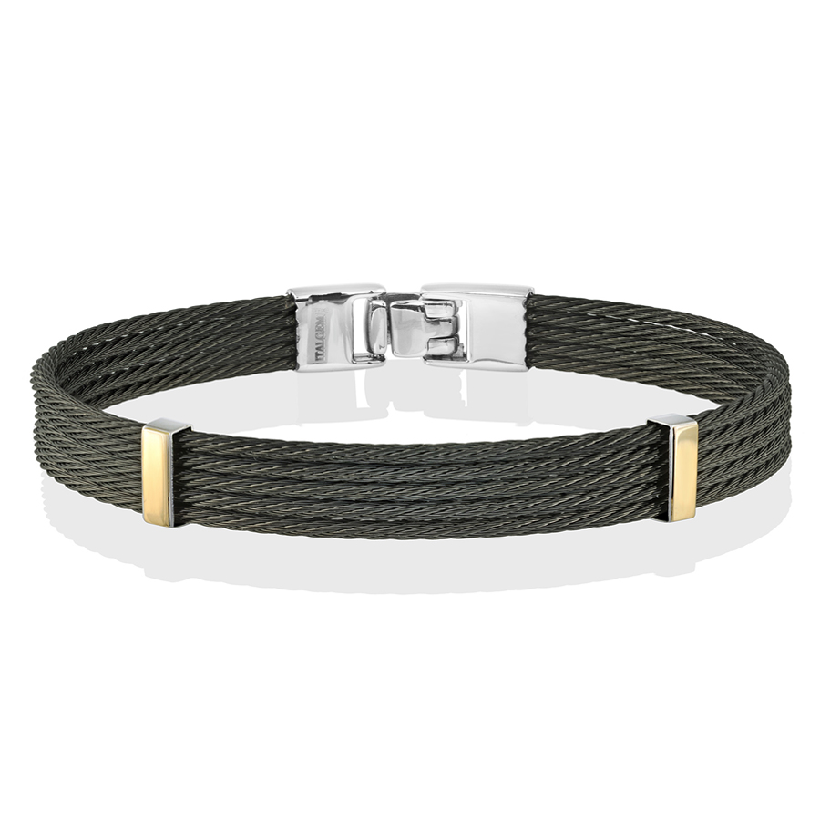 Bracelet câble à 5 rangées en acier inoxydable IP or 18K