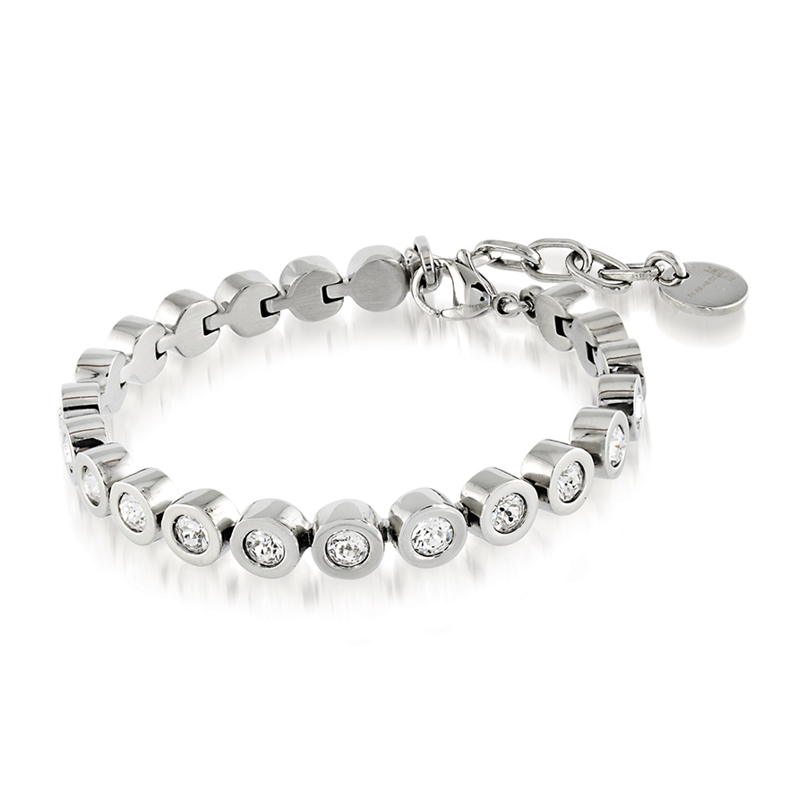 Bracelet ajustable en zircone cubique en acier inoxydable
