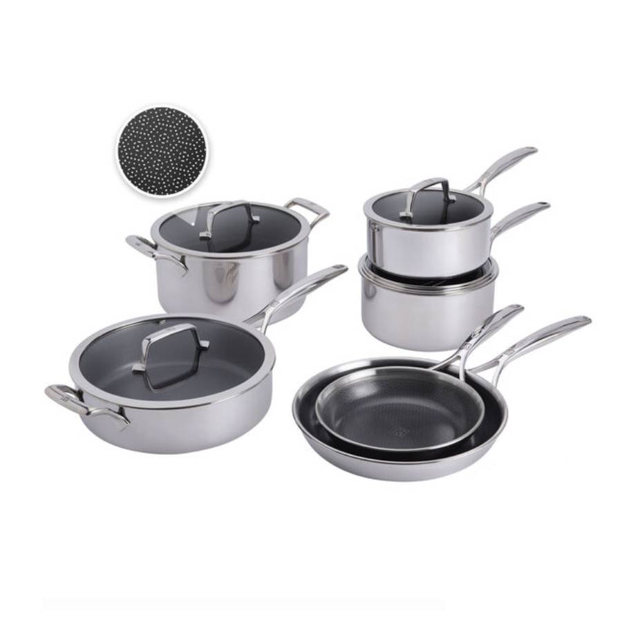 Peak 10 Piece Stainless Steel Cookware Set