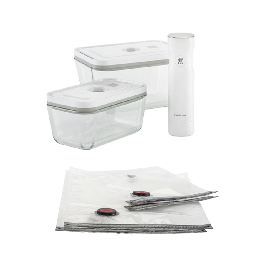 Ensemble sous vide 7 pièces moyen/grand Fresh & Save - Verre