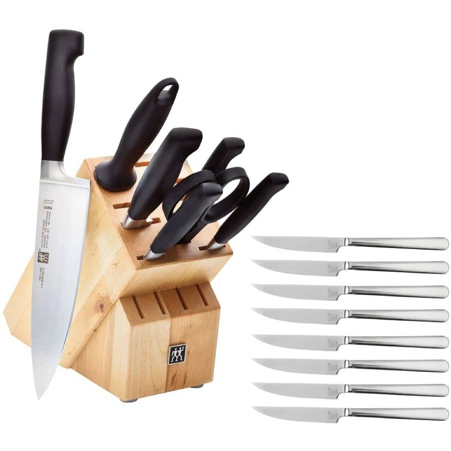 Ensemble de blocs de 8 pieces quatre etoiles avec en prime un ensemble de couteaux à steak de 8 pièces