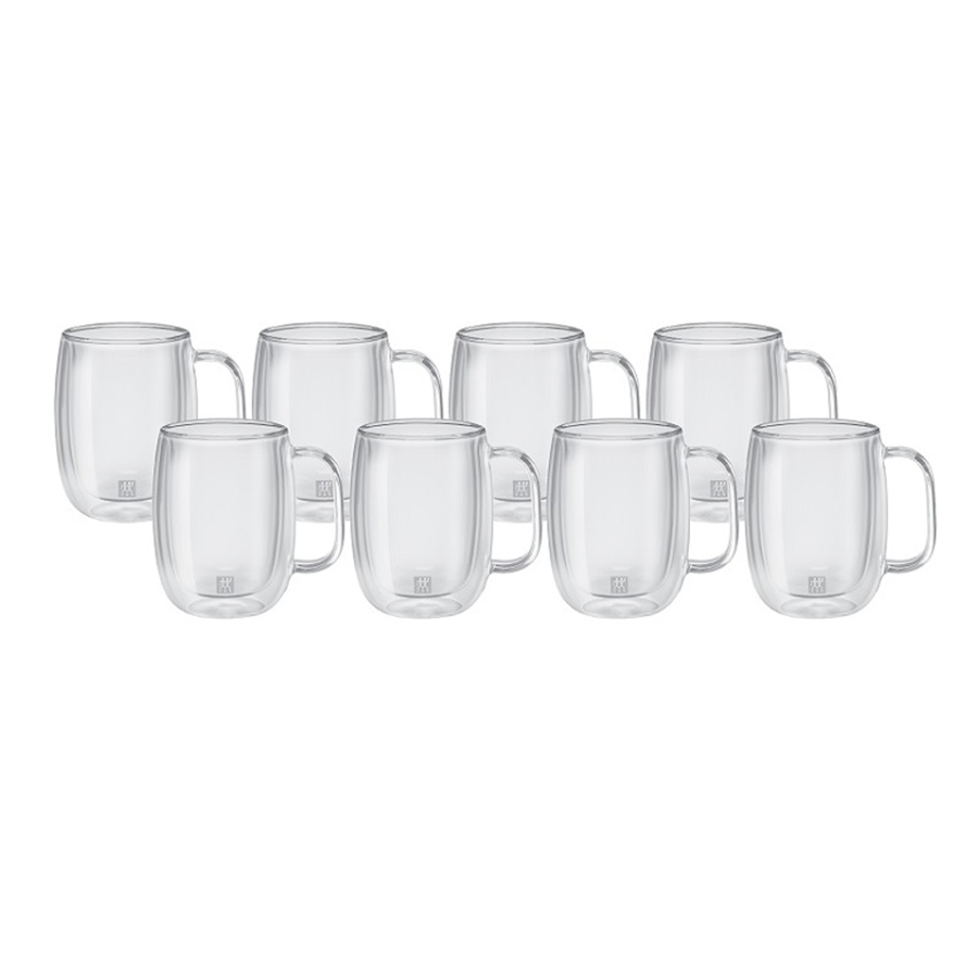Set of 8 Sorrento Plus Double Wall Coffee Mugs