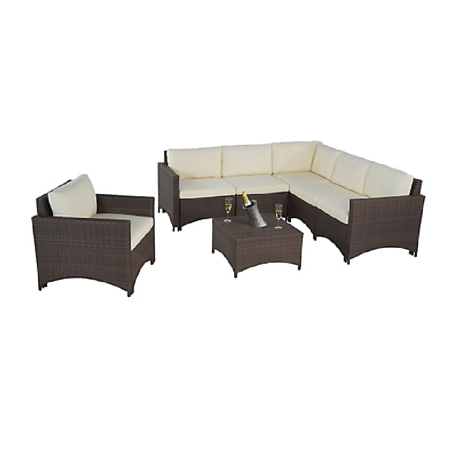 Studio Shine Collection Modular Sectional Sofa with Armchair and Coffee Table