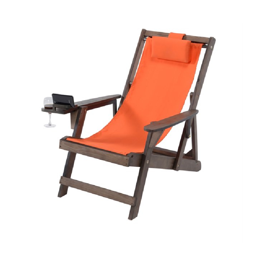 Romantic Collection Canvas Sling Chair with Cup and Wine Holder