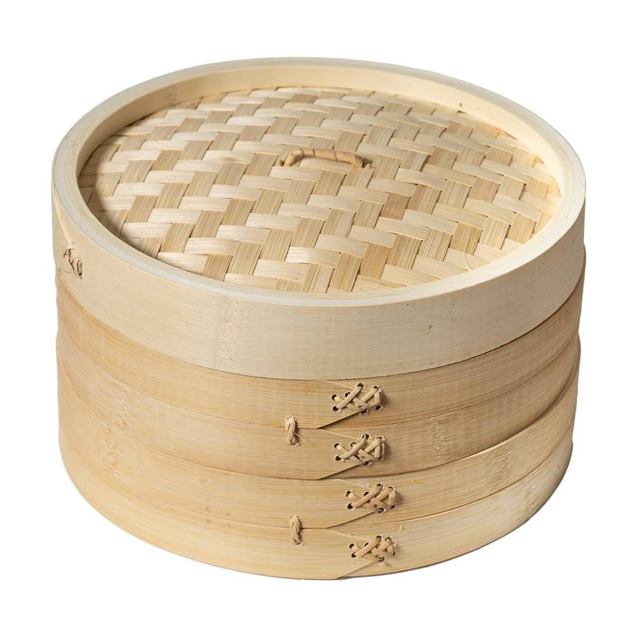 Paniers à vapeur en bambou à 2 niveaux - 10 pouces