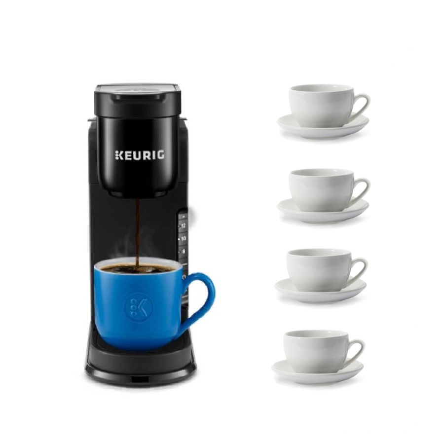 Cafetière une tasse à la fois K-Express et 4 ensembles tasse et soucoupe jumbo
