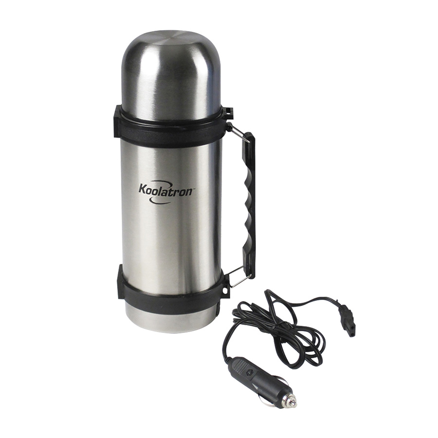 12V Insulated Vacuum Flask with Heater, 1L Stainless Steel