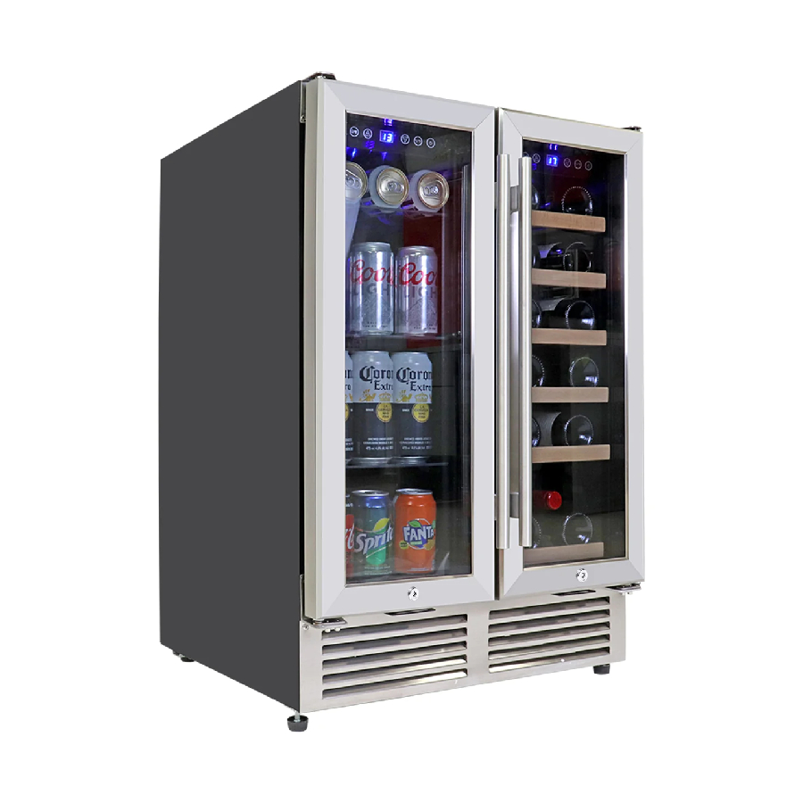24-in Built-In Dual Zone Wine and Beverage Fridge with Lock