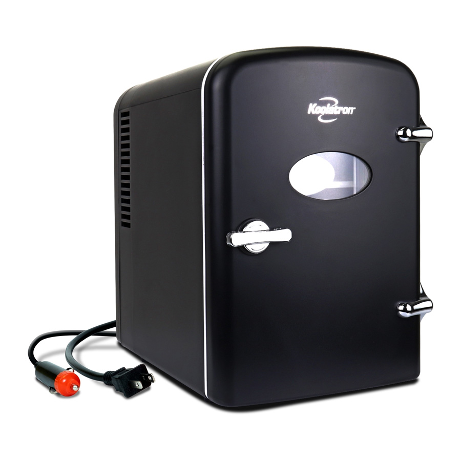 Retro Portable 6 Can AC/DC Mini Fridge Cooler - Black