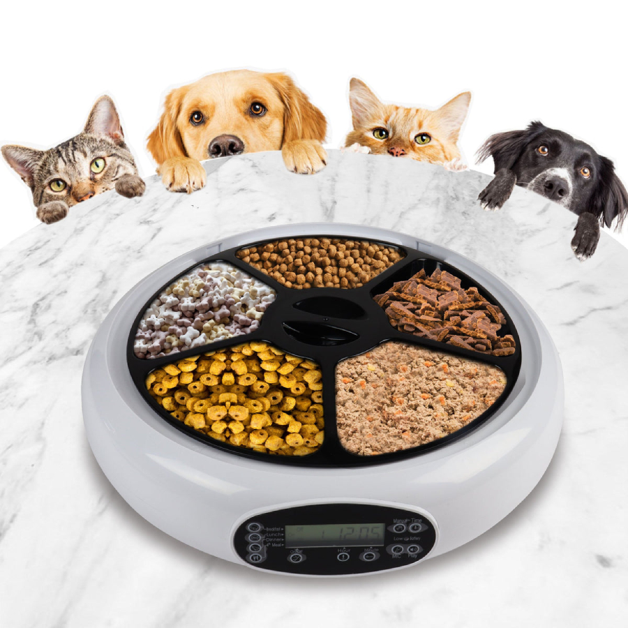 Lentek 5 Meal Automatic Pet Feeder with Voice Message