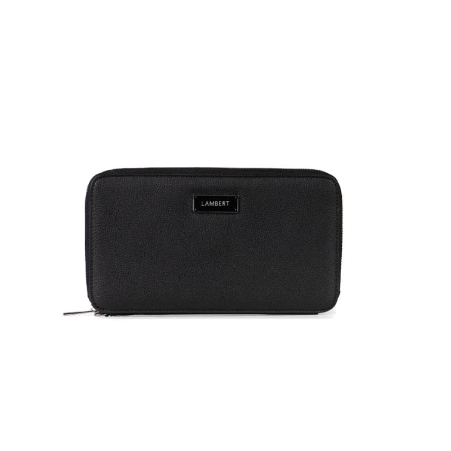 Ines Recycled Vegan Leather Family Passport Holder - Black