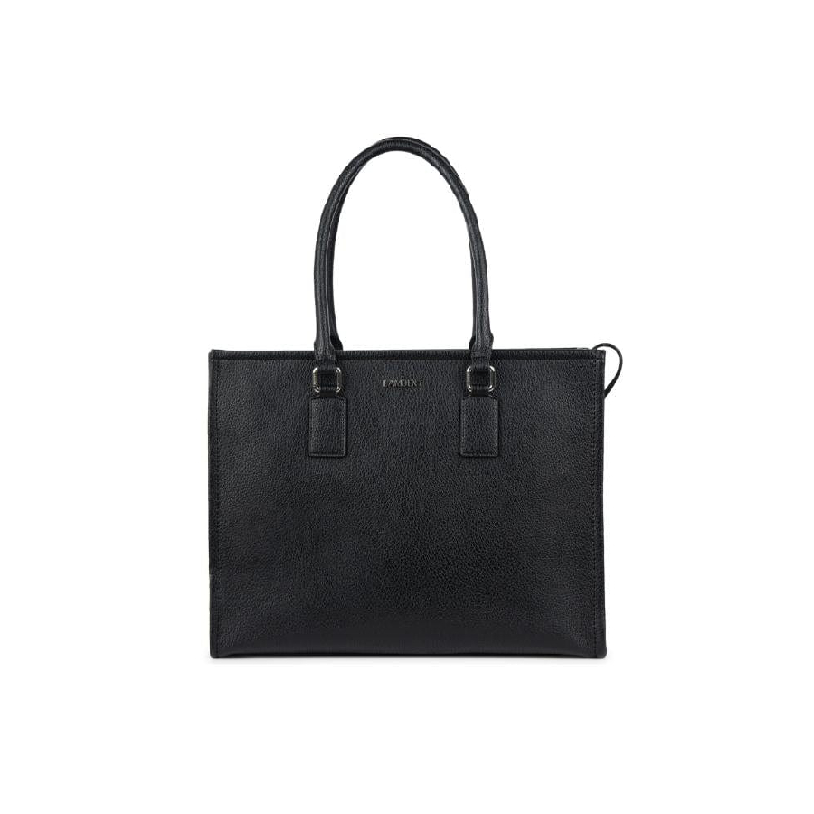 The Valentina Vegan Leather 2-in-1 Tote Bag - Black