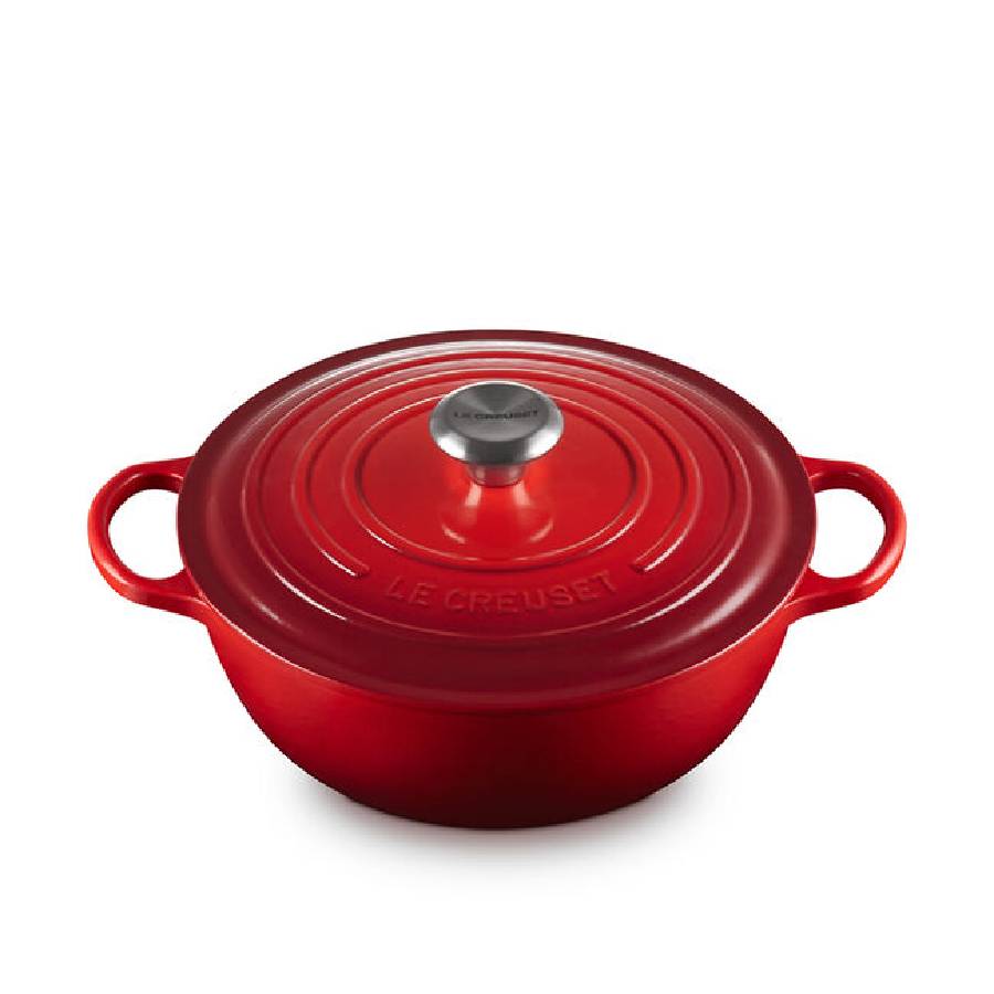 Signature 4,1 L Cocotte du chef avec bouton en acier inoxydable - Cerise