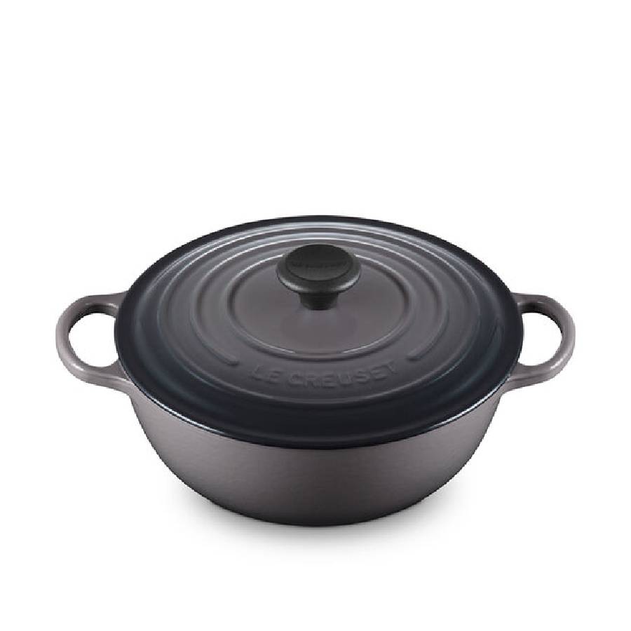 Signature 4,1 L Cocotte du chef avec bouton noir - Oyster