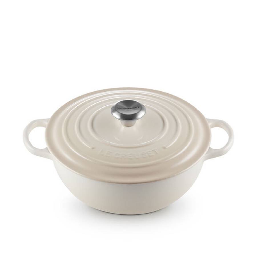 Signature 4,1 L Cocotte du chef avec bouton en acier inoxydable - Meringue