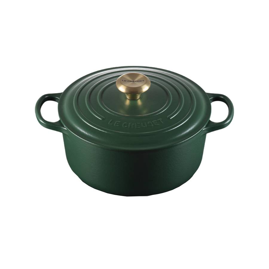 CI Signature 4.2 L Round French Oven Light Gold Knob - Forêt