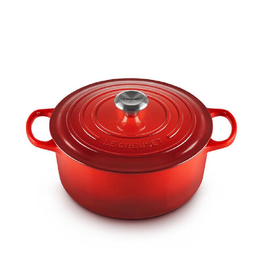 Signature 5.3 L Round Dutch Oven with Stainless Steel Knob - Cerise