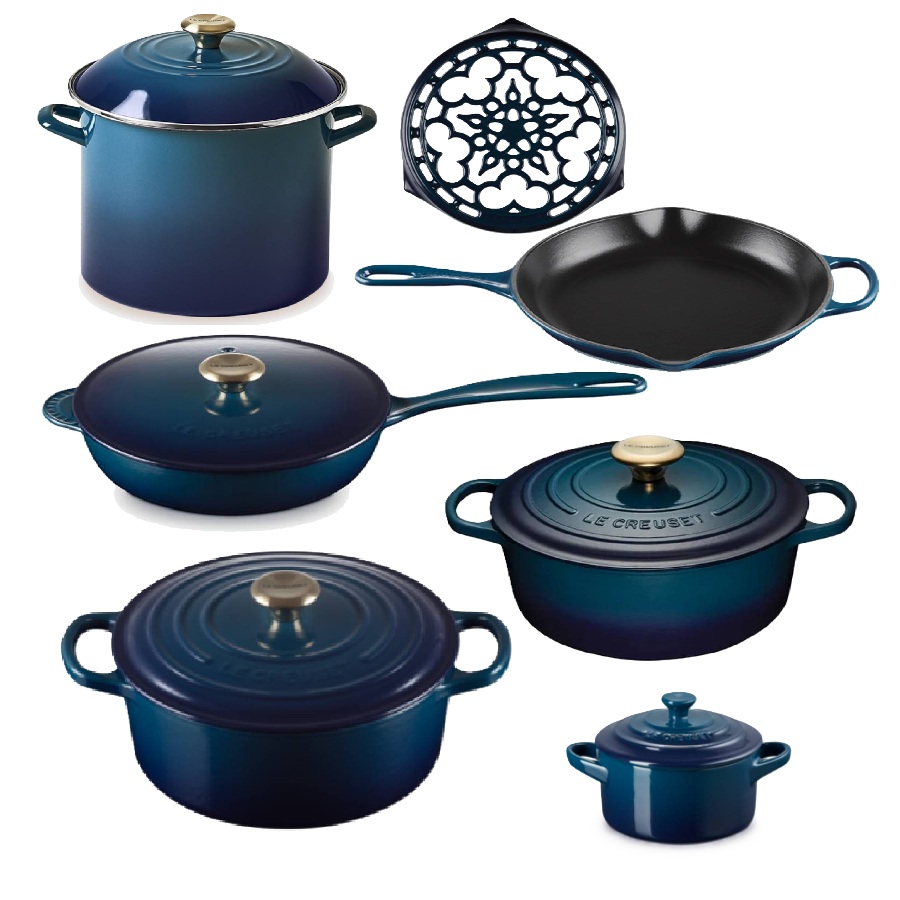 Enameled Cookware Set - Agave - 7 Pieces