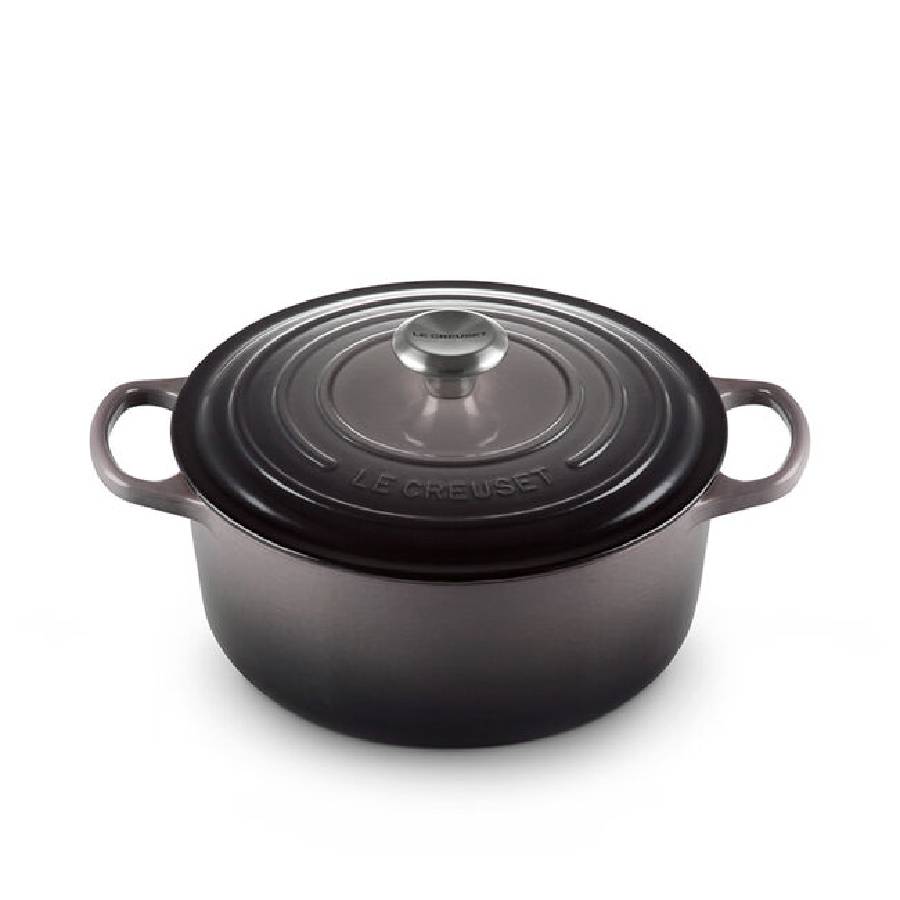 Signature 5,3 L Cocotte ronde avec bouton en acier inoxydable - Oyster
