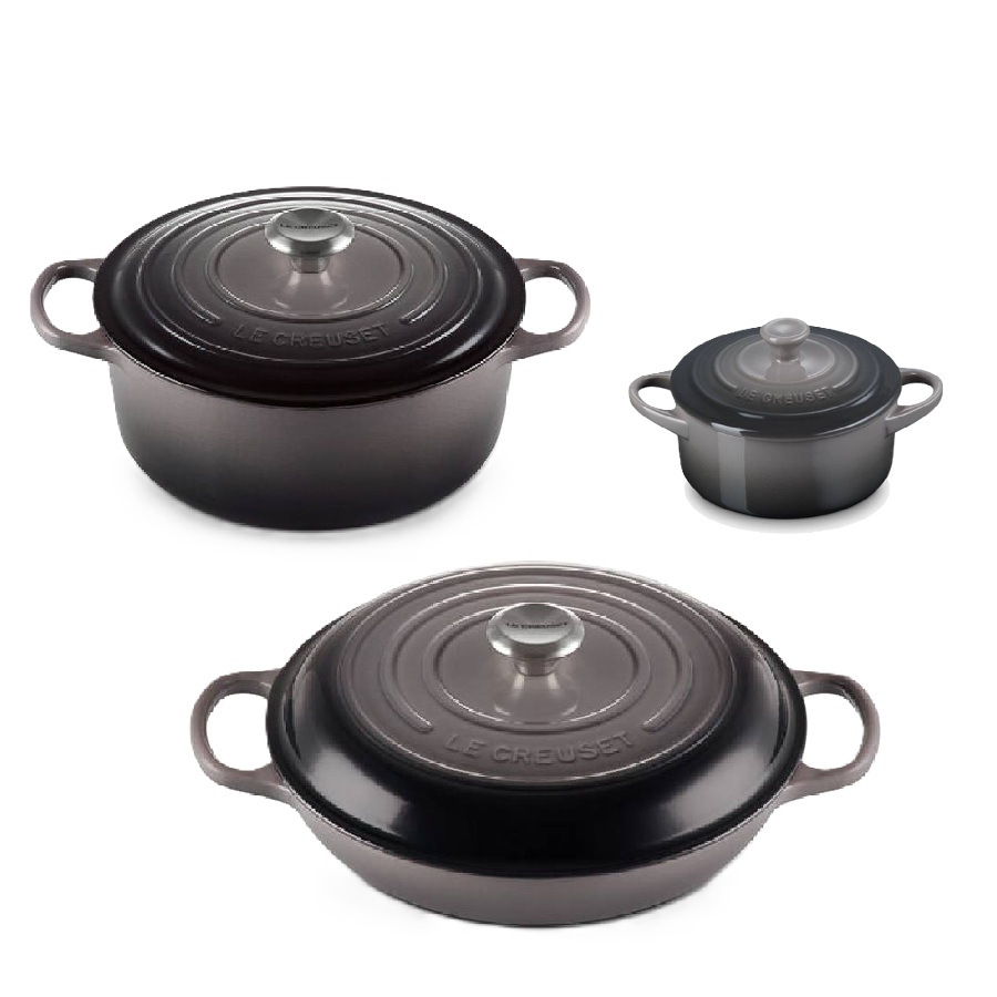 Enamelled Cookware Set - Oyster - 3 Pieces