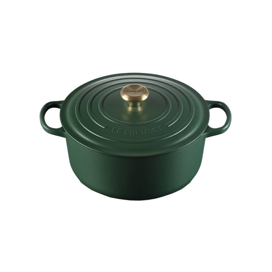 CI Signature 6.7 L Round French Oven Light Gold Knob - Forêt