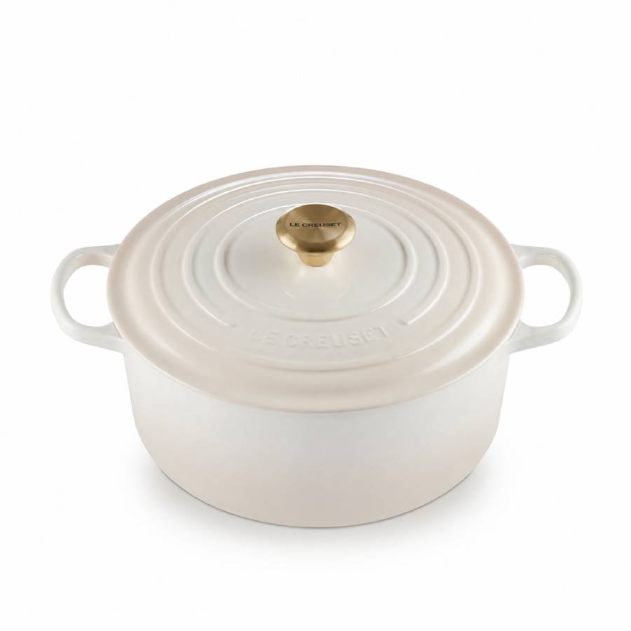 Signature 6.7 L Round Dutch Oven with Additional Light Gold Knob 