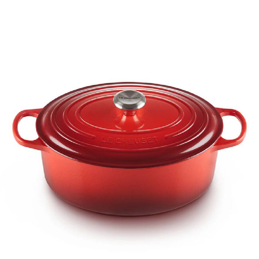 Signature 6.3 L Oval Dutch Oven with Stainless Steel Knob - Cerise