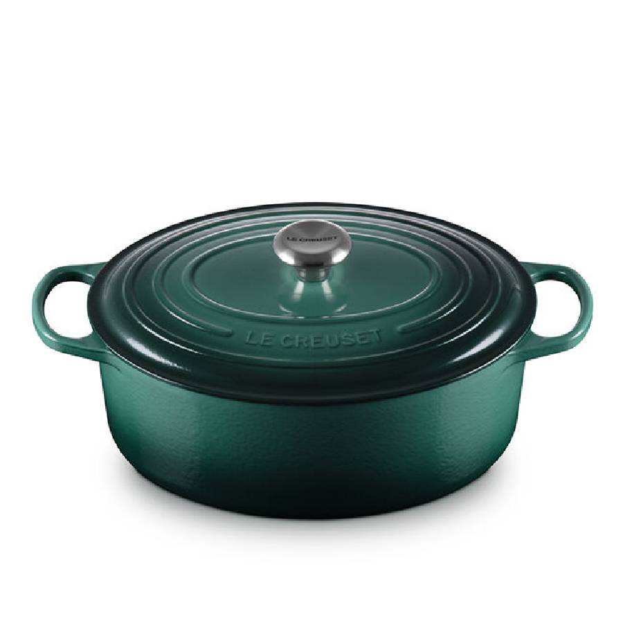 Signature 6,3 L Cocotte ovale avec bouton en acier inoxydable - Artichaut