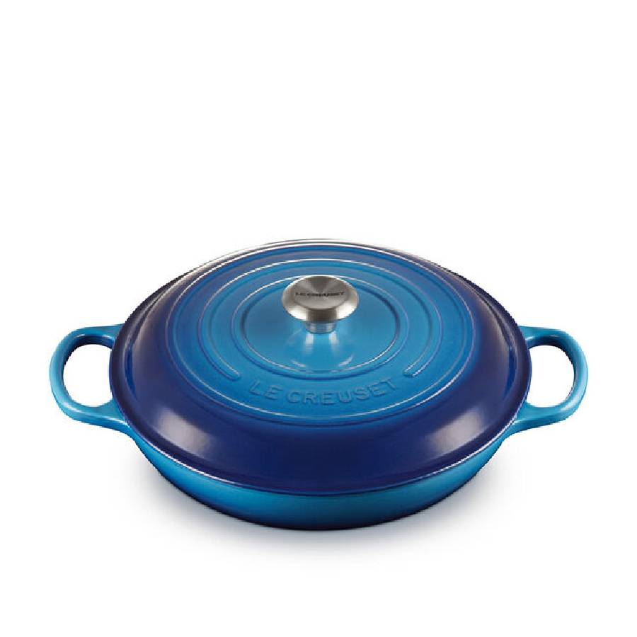 Signature 3,5 L Braisière avec bouton en acier inoxydable - Bleuet