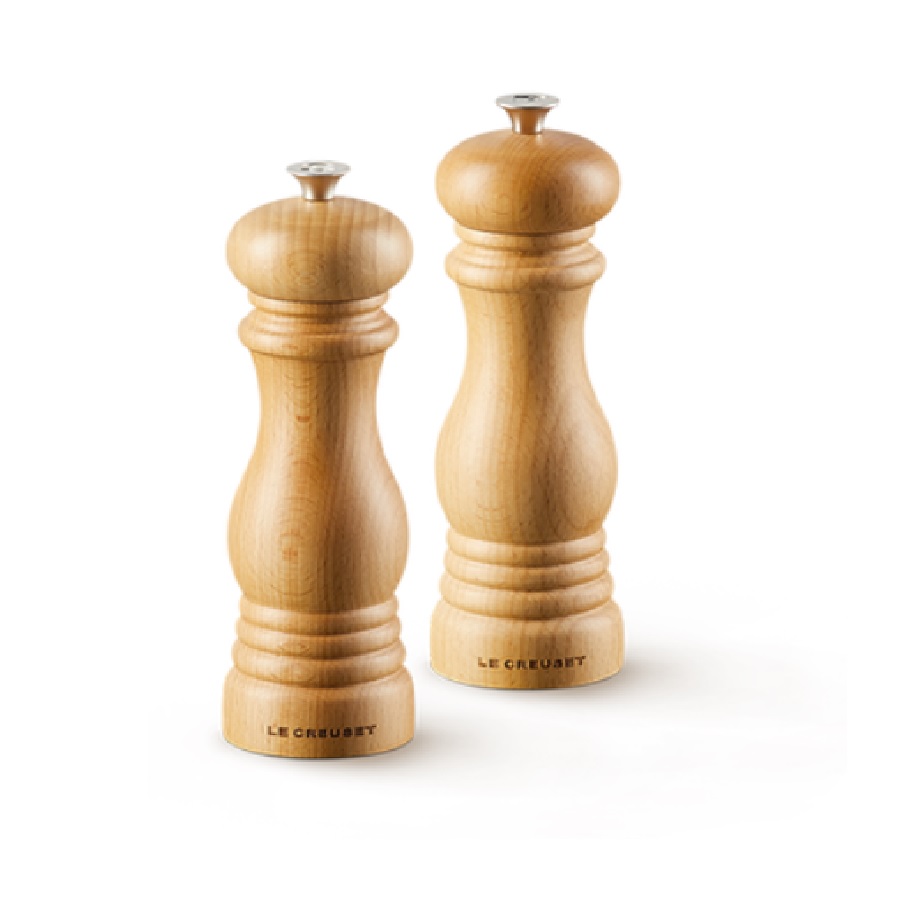 Classic Salt and Pepper Mill Set - Beech Wood - 20cm