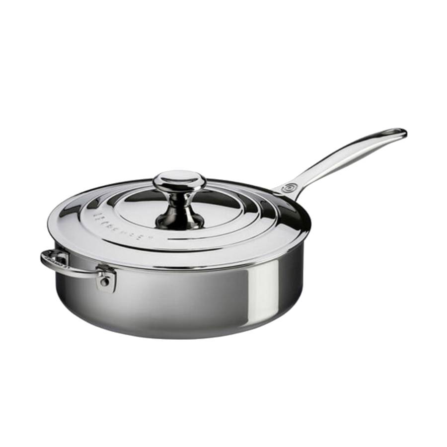 Stainless Steel 4.3 L Sauté Pan with Lid and Helper Handle
