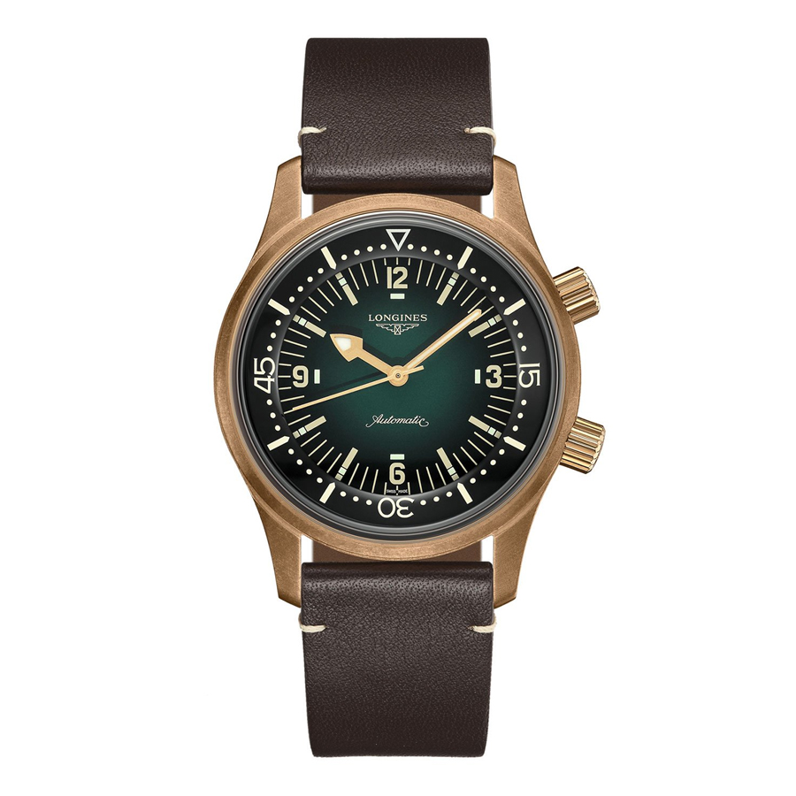 Montre pour homme The Longines Legend Diver Watch à boîtier en bronze - Brun / vert