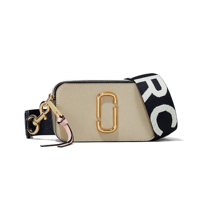 Color Blocked Snapshot Crossbody Bag - Khaki Multi