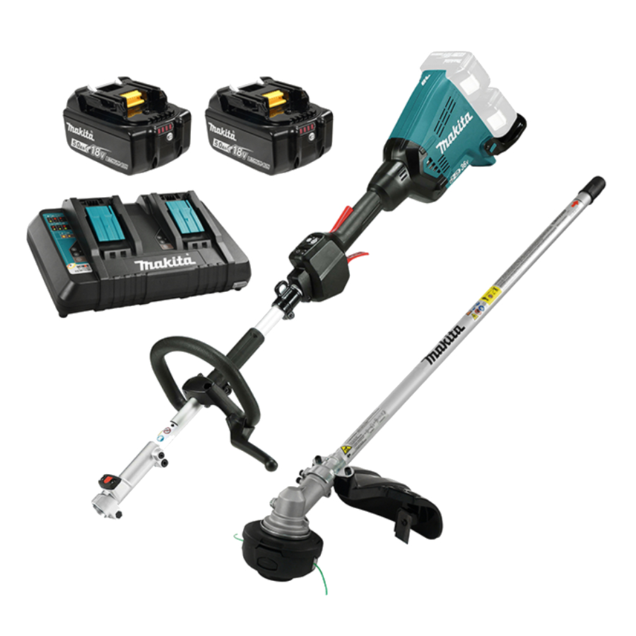 Kit chargeur, 36V LXT sans balais à arbre divisé, accessoire taille-bordures avec 2 batteries