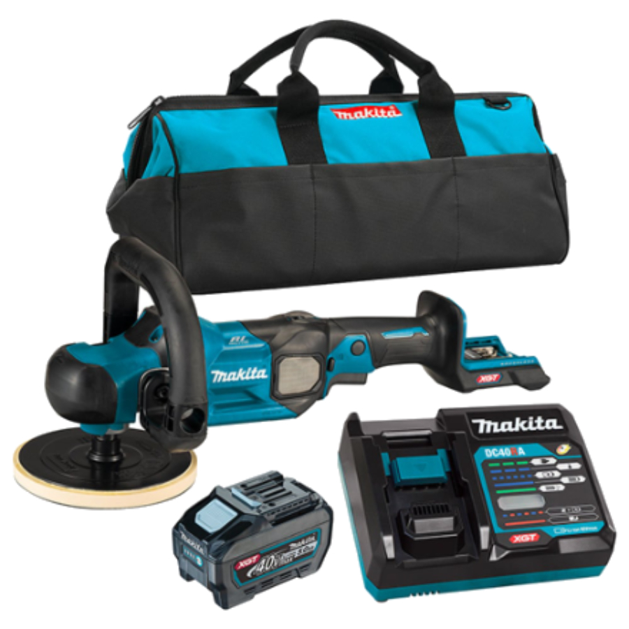 Ensemble polisseuse 7 po sans fil, sans balai 40Vmax XGT, batterie, chargeur rapide et sac à outils